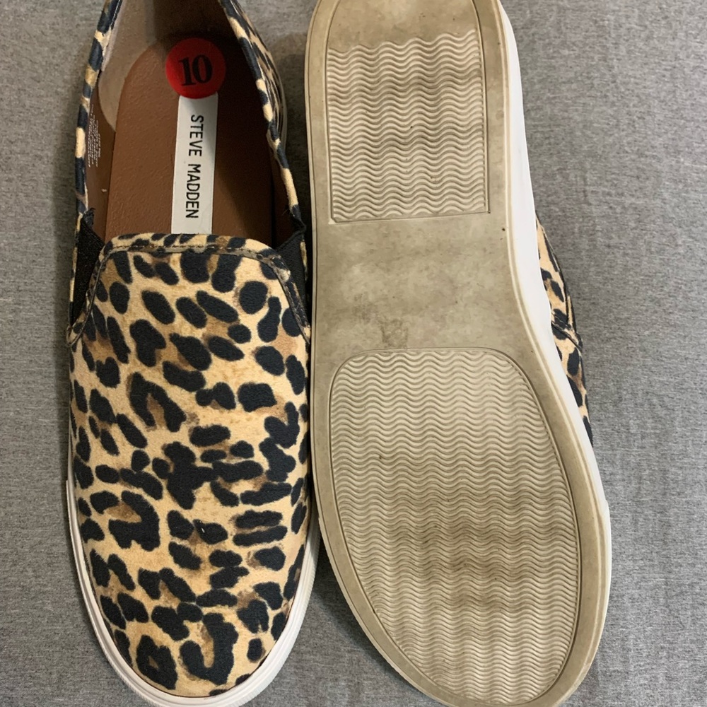 Steve Madden slip on leopard sneakers.